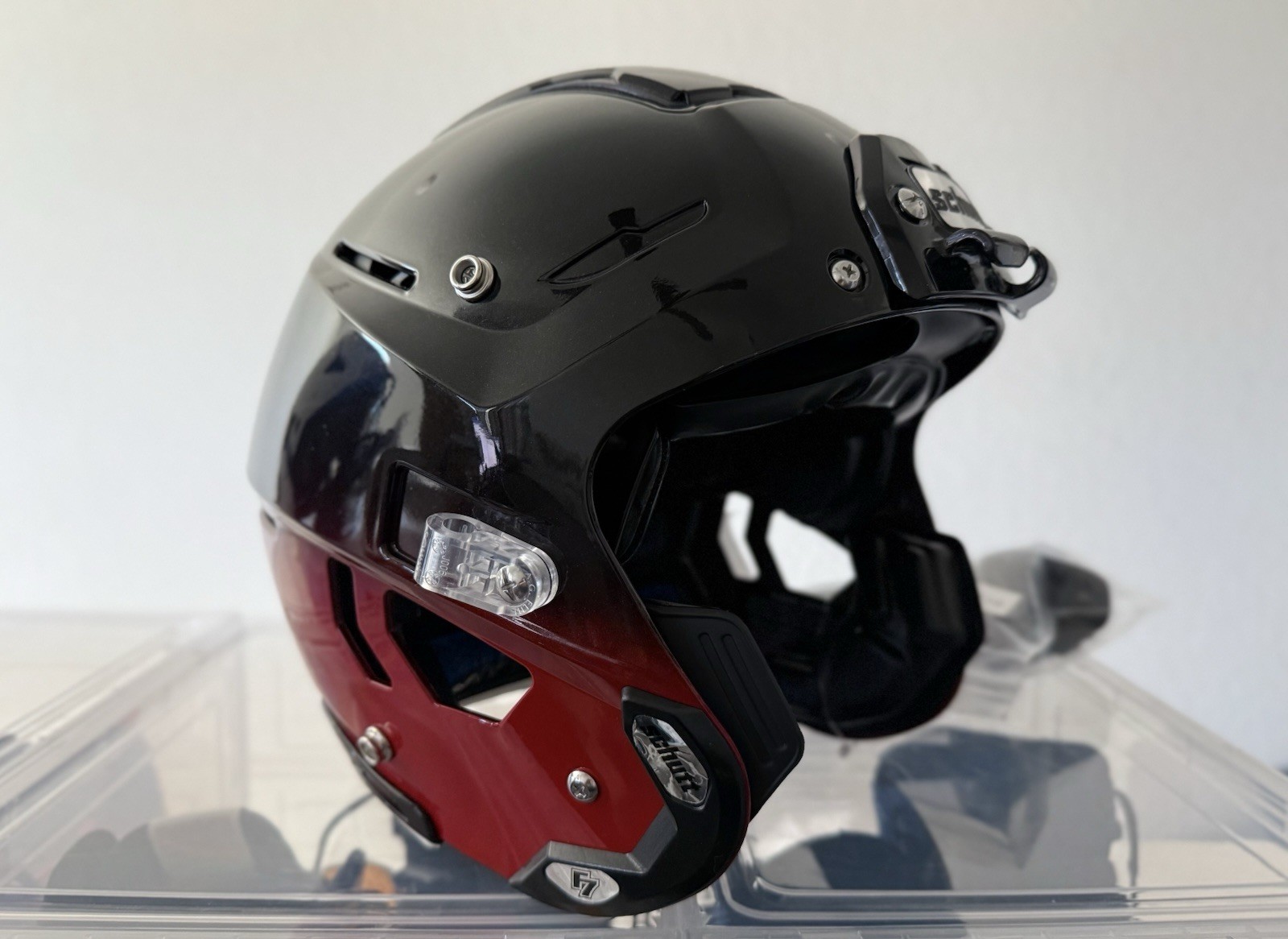 Custom Schutt F7 2.0 Black/Red Football Helmet (Adult Large) - NO FACEMASK