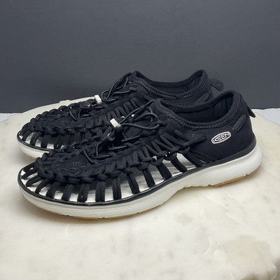 Keen Uneek Womens Size 7 Sandals Black White Two Cord Comfort Outdoor 1017055