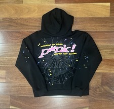 Pink Sp5der Hoodie Mens Size Small Black Sp5d...