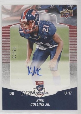 2018 Upper Deck USA Football USA U17 82/99 Kirk Collins Jr #A-2 Auto a8r