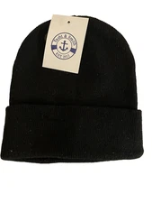 NWT Yacht & Smith Black Acrylic Unisex Winter Beanie Cap Hat OS