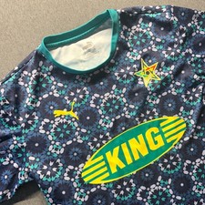 Puma Morocco Soccer Jersey Mens Medium Blue Geometric King Pre-Match Shirt #7