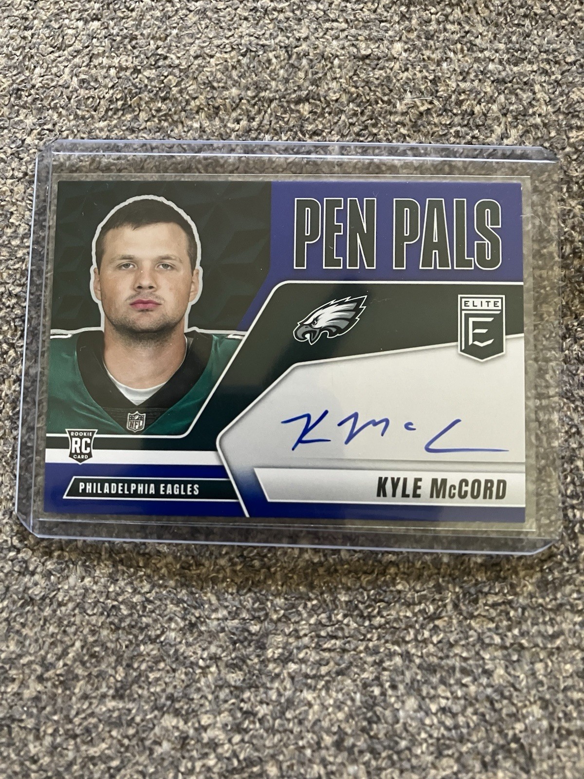 2025 Donruss Elite - Kyle McCord Pen Pals Blue Ink Auto SP #PP-KMC (RC, AU)