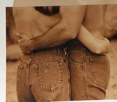 Greeting Card &Env Leanin' Tree Couple~Tighter than a Pair of Newly Washed Jeans