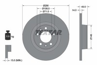 2X Textar 92157100 Bremsscheibe FüR CitroëN Fiat Peugeot Toyota