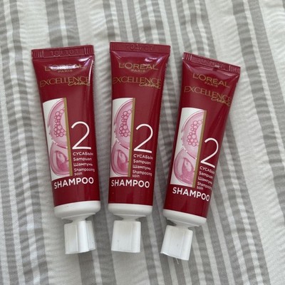 3 x L Oréal Excellence 2 Crème Shampoo 12ml Nagelneu Versiegelt