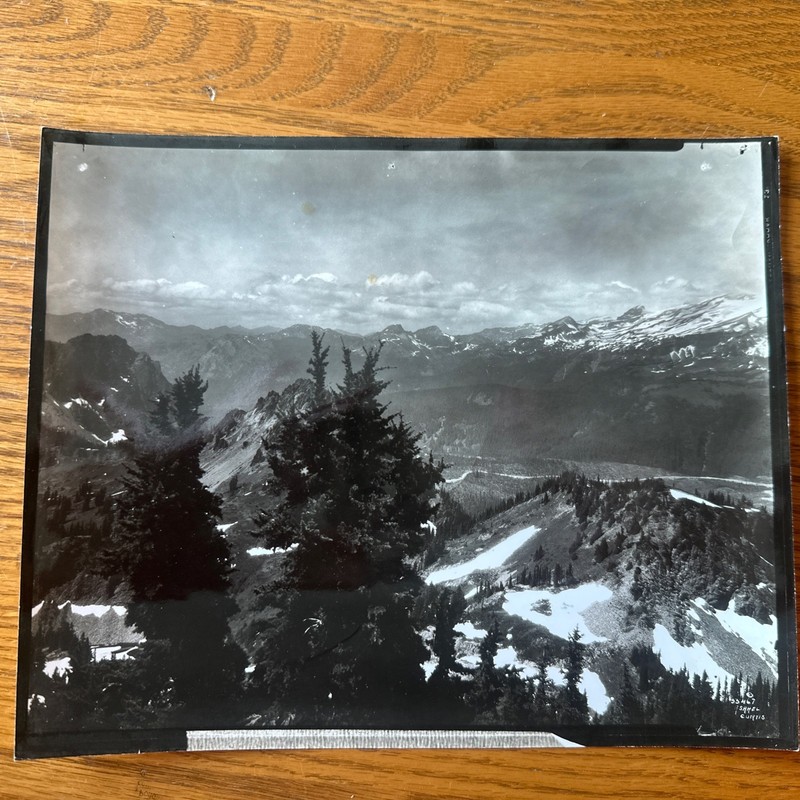 Vintage Asahel Curtis Photograph Print Cascade Mountains