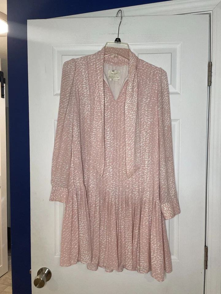 Vestido Kate Spade Rosa Estampado Leopardo con Corbata Coño-Lazo - Talla 4 Foto 2 de 4