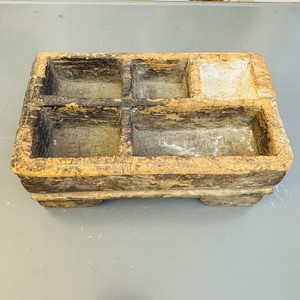 Betel nut box Vintage Wooden 5 Compartments Hand carved Spice India trinkets