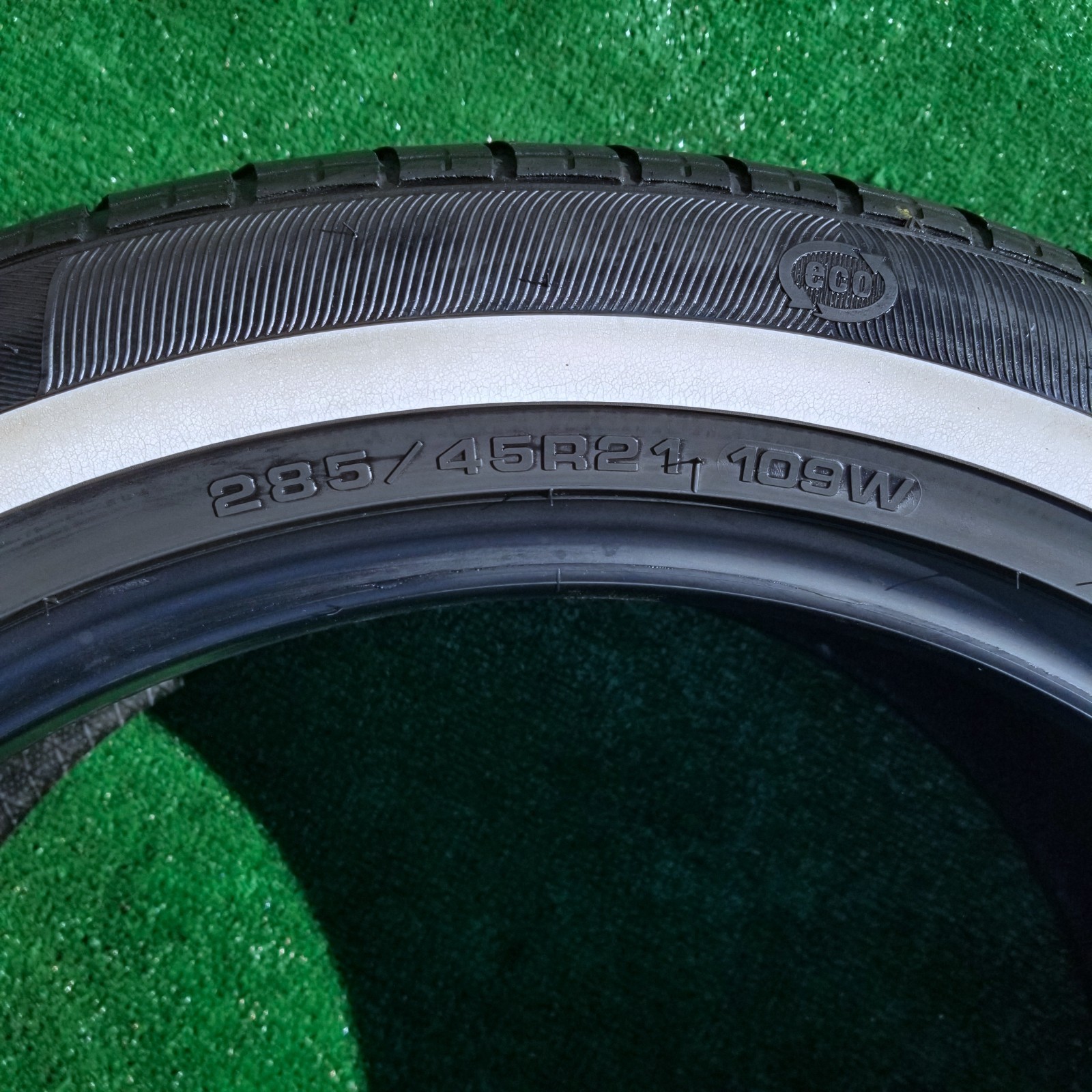 285/45R21 Goodyear Eagle NCT5 Tire Rolls Royce Phantom White Stripe Whitewall
