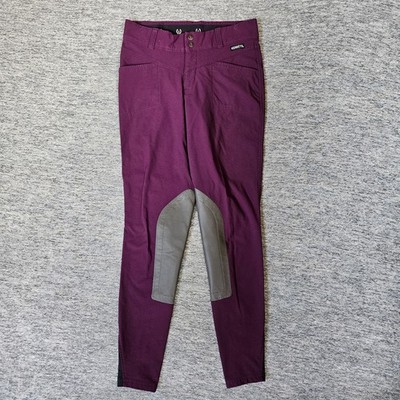 Kerrits Purple Horse Riding Equestrian Pants Polyester Spandex Size M 27  Inseam
