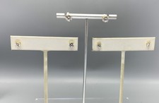  3 Pairs of Gold Plated Sterling Silver  CZ Stud Earrings-4/5/6 mm