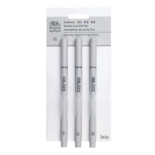 Winsor Newton Fineliner Fine Point Pen Set, Assorted, Set of 3, Cool Grey