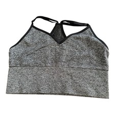 Victoria  s Secret Pink Active Seamless Sports Bra Crop Top Sz Large Black