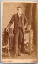 CDV Circa 1880s J.T. Patterson Handsome Man In Suit Irvine UK