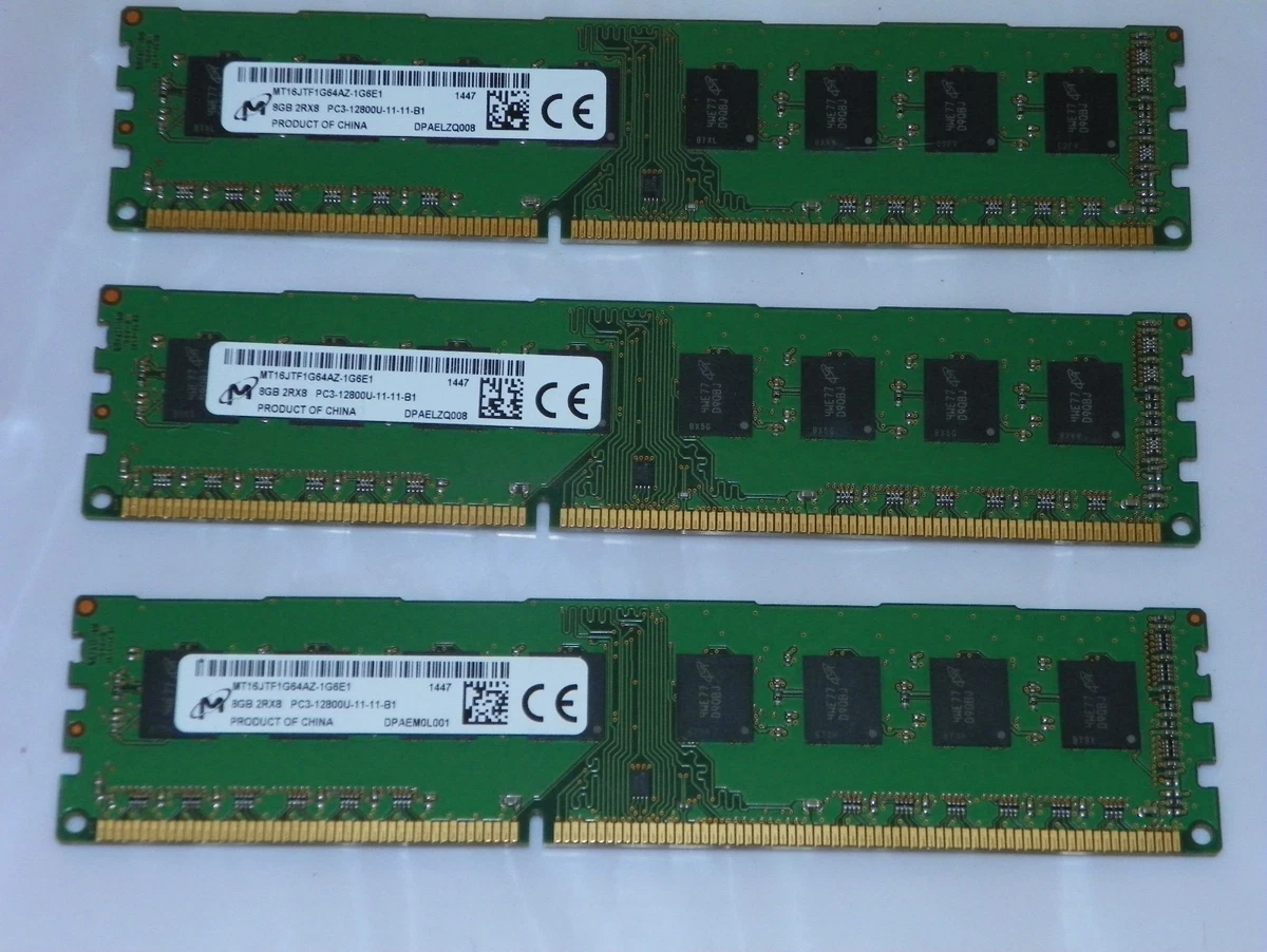 Pc3-12800U (Ddr3-1600) Bus Speed Computer RAM 8 GB Capacity per