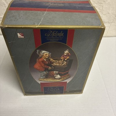 Vintage WACO Melody in Motion Organ Grinder & Monkey Musical Box Animated *READ*