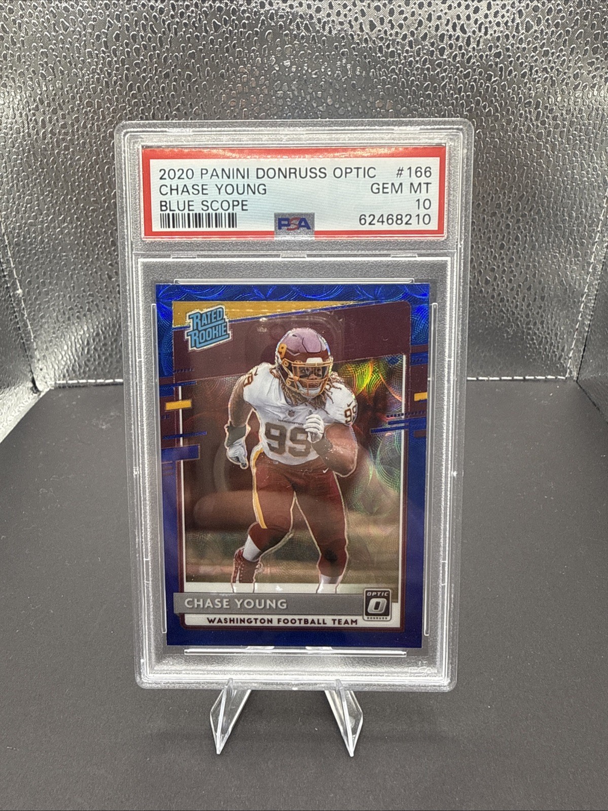 2020 Panini Donruss Optic - Rated Rookies Chase Young #166 Blue Scope Prizm (RC)