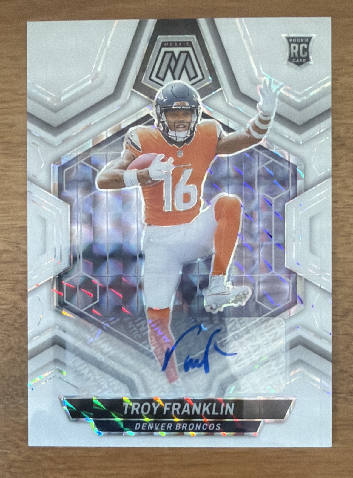 2024 Panini White Mosaic - Rookies Troy Franklin #378 Mosaic Prizm Autographs