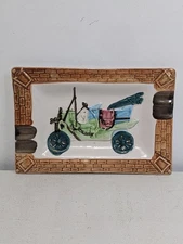 Vtg MCM Ceramic Antique Car Cigarette Cigar Ashtray Dish Retro Decor Japan