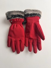 HEAD Red Winter Driving Gloves Women  s M Faux Fur Cuff Touchscreen EUC