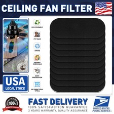 10 Pack Ceiling Fan Filters for Blades Activated Coconut Carbon Air Purifier Pad