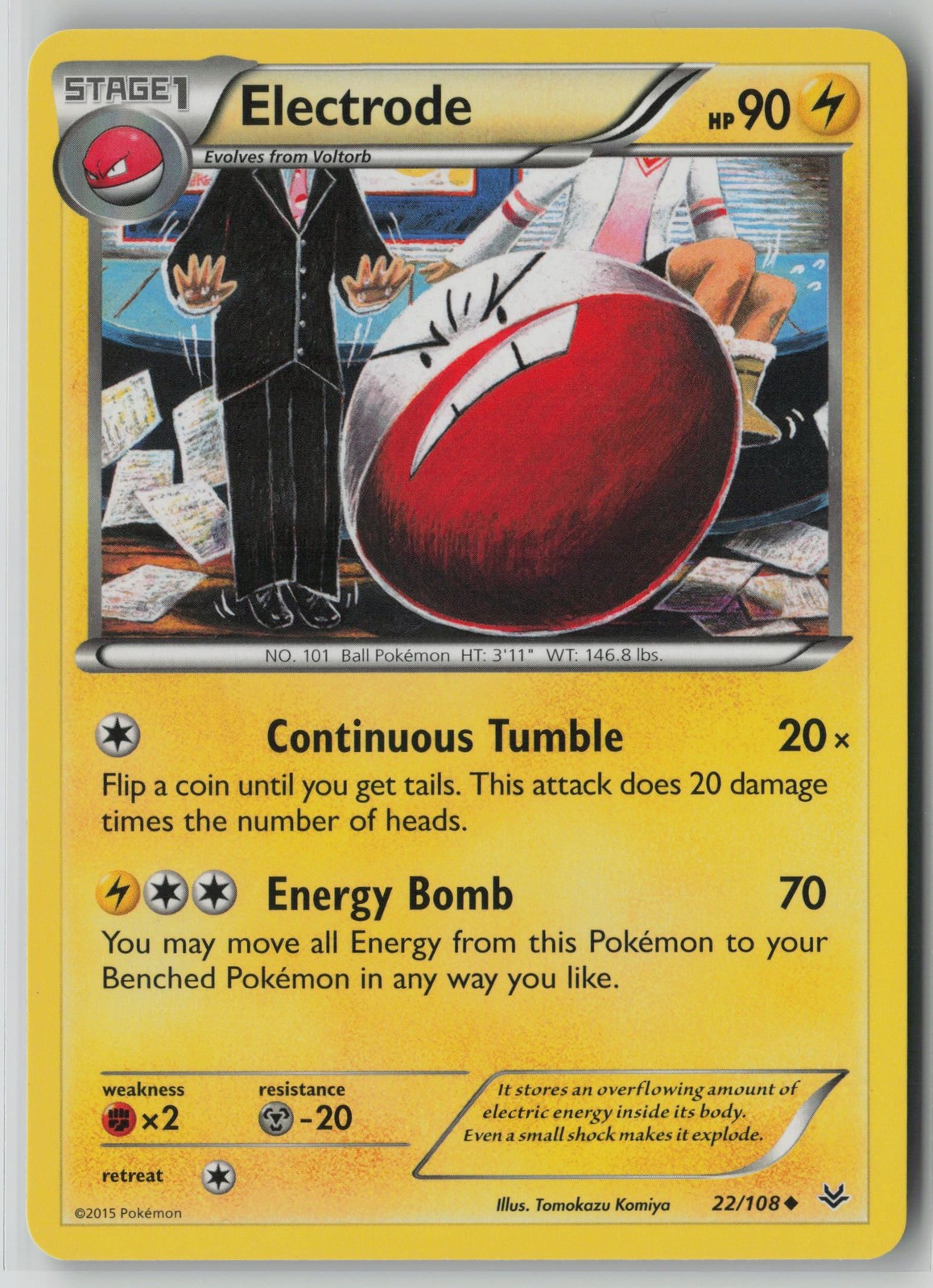 Electrode 22/108 Pokemon Roaring Skies Uncommon Lightly Played Card (LP)