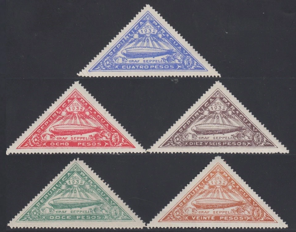 Paraguay A- 51/55 1932 Graf Zeppelin MH