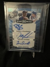 Strawberry Gooden Dykstra Triple Auto 2024 Leaf Sports Heroes 3/6 New York Mets