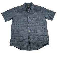 Y2K Fourstar Clothing Cory Kennedy Shirt M Tribal Graphic Button Skate Blue Mens