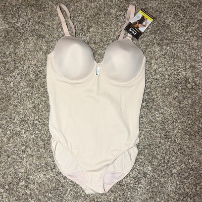 MaidenForm NWT XL (14-16 Womens) All-In-One Bodysuit Extra Firm Control Full Bra