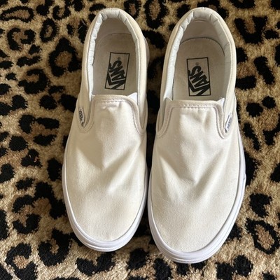 Vans Off White Basic Slip On Sneaker Canvas Women's Size 8.5-Men s 7.