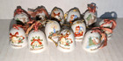 Vintage Mini Christmas Tree Bell Ornaments Set of 12 Japan Merry Christmas (H3) — photo 3