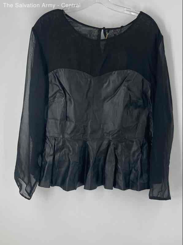 IMAN Platinum Collection Womens Black Long Sleeve Blouse Top Size 1X