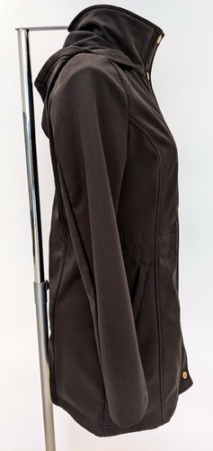 Ellen Tracy Soft Shell Water Resistant Black Hood Jacket, Size XS, UK6-8, US2 - Picture 3 of 12
