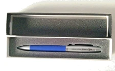 Leed's ballpoint pen Essential Piece twist blue silver New in Box puzzle