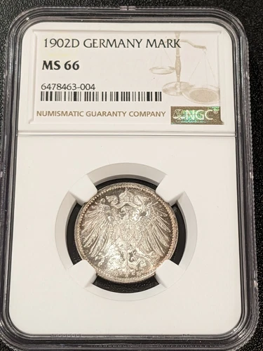 1902 D MS66 Germany Silver Mark NGC KM 14 Only 3 Graded Higher!