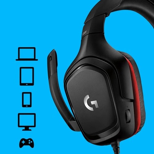 LOGITECH Wired Headset G331 Gaming Headphones Stereo Microphone 3.5mm PS4 Xbox - Picture 4 of 13