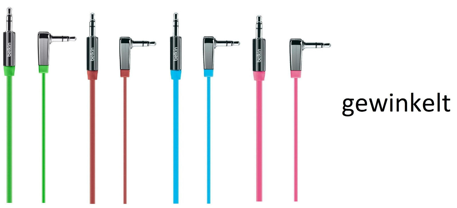 Thumbnail - Belkin Audio Kabel 3,5mm Klinke Spiralkabel Gewinkelt Aux