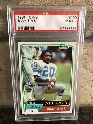 1981 Topps Billy Sims Rookie RC PSA 9 | eBay