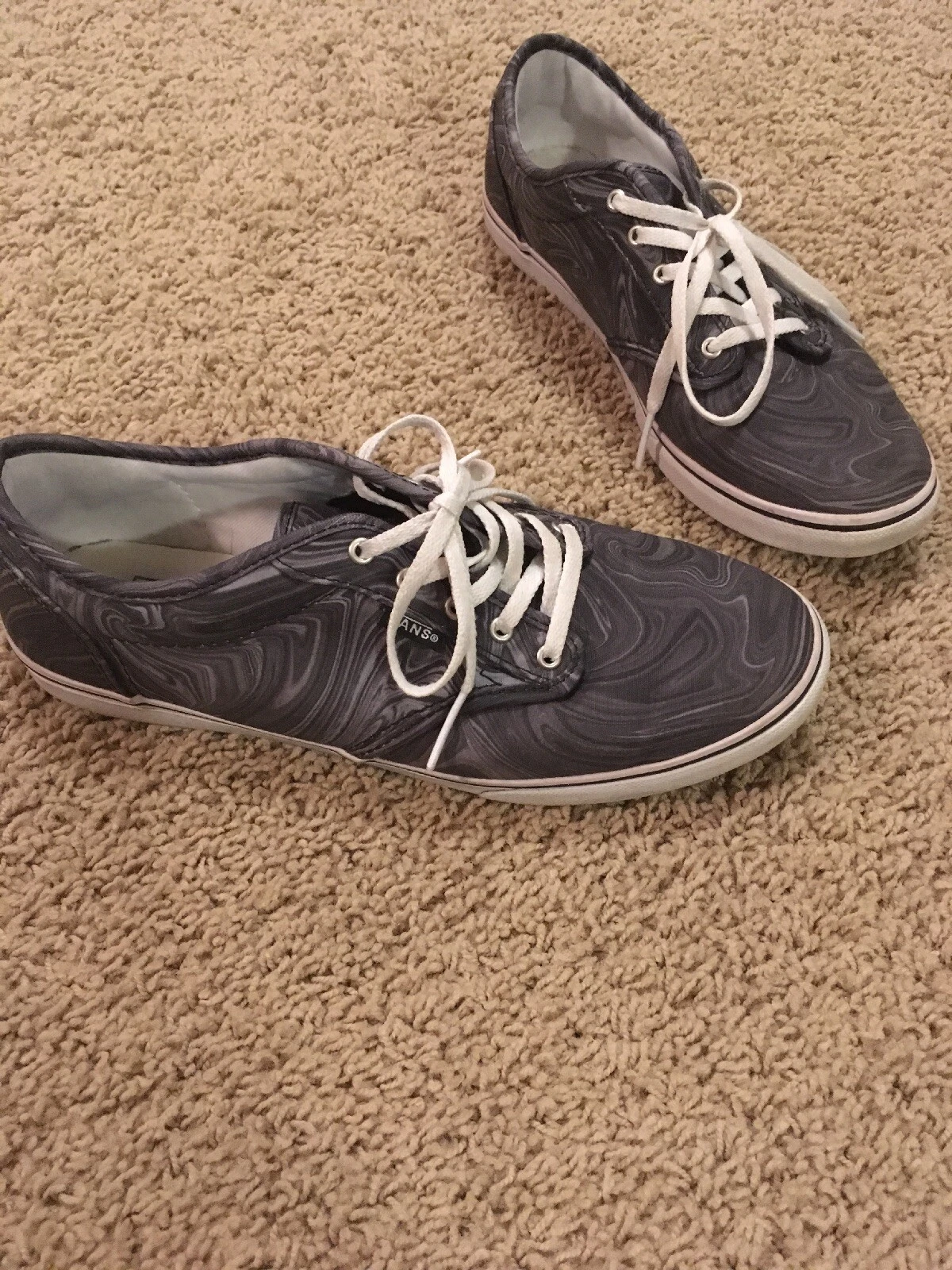 Scarpe da donna Vans casual in tela taglia 8 5 grigio marmorizzato nero sneakers stringate ottime condizioni