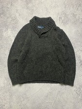 Vintage Polo Ralph Lauren Wool Alpaca Knit Sweater Shawl Men  s Size L