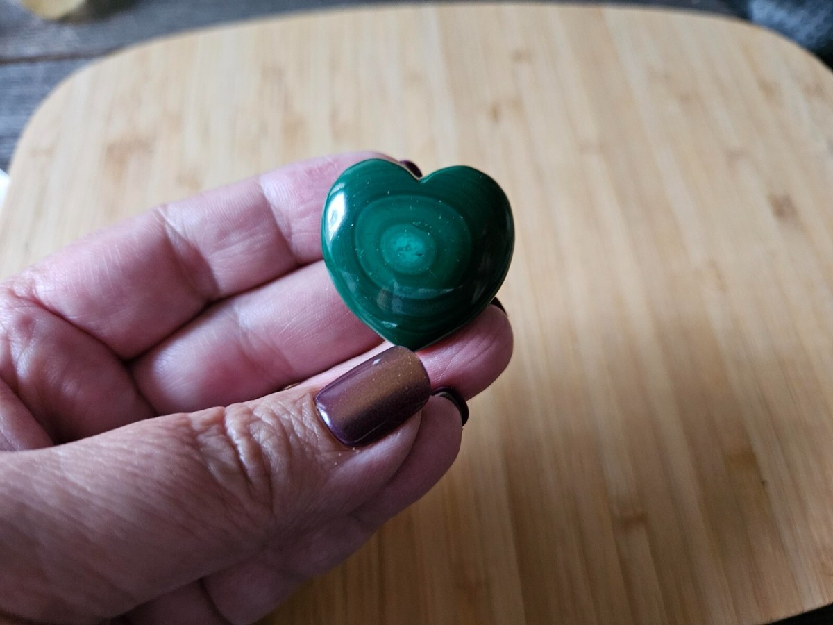 Polished Malachite Heart