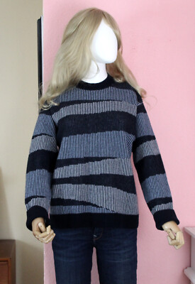 Neu schöner edler Naadam 100% Kaschmir Strickpullover Blau grau Töne Größe S