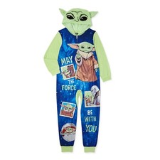 Star Wars Baby Yoda Hooded Sleeper Blanket Pajama Boy Size 10/12
