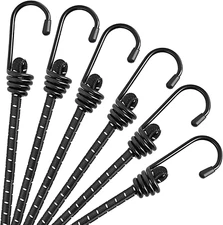 Bungee Cords with Hooks 12 Inch - Black Bungee Cords Heavy Duty Outdoor