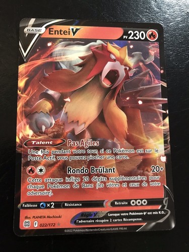Carte Pokémon Entei V 022/172 EB09 Stars Étincelantes NEUF FR | eBay