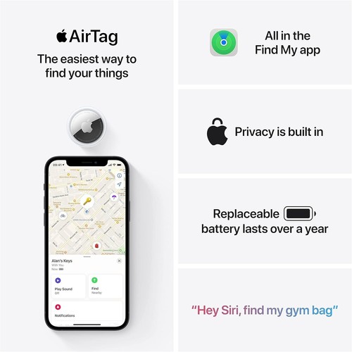 Apple AirTag - Śledź i znajdź zagubione przedmioty. Bluetooth GPS Tracker do iPhone'a lub iPada - Zdjęcie 6 z 6