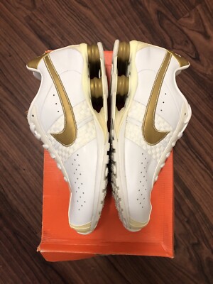 2007 Nike Shox CL Premium White-Metallic Gold Men's 12 US [315785