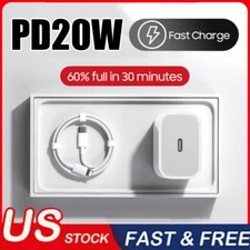 20W USB-C Fast Charger PD Adapter + 3ft Cable For iPhone 8 11/12/13/14 XR X Pro